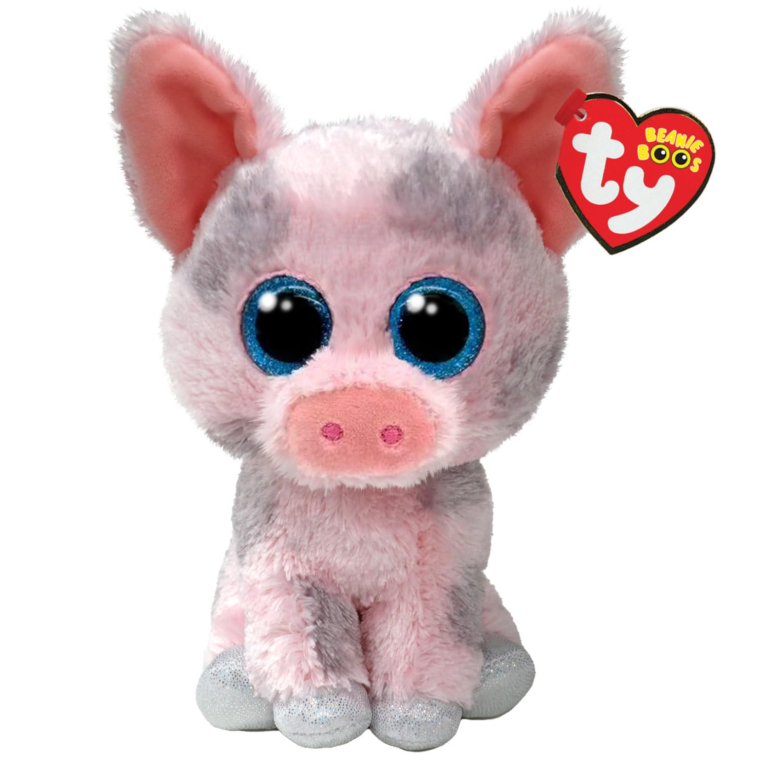 Ty Beanie Boos – Hambo el tierno Cerdito con Ojos Azules Brillantes, el Peluche con Ojos Grandes Brillantes – 15 cm – T37318