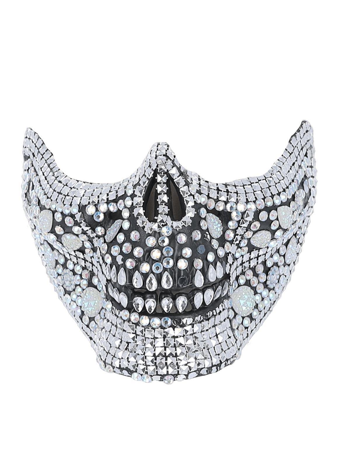 Smiffys Deluxe Crystal Skull Half Face Mask