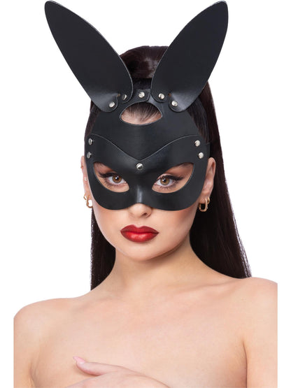 Smiffys Fever Black Mock Leather Rabbit Mask