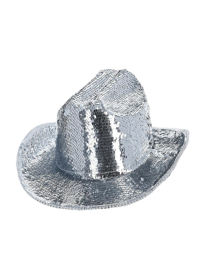 Smiffys Fever Deluxe Sequin Cowboy Hat, Silver