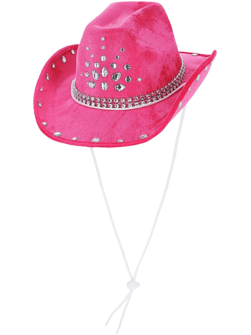 Smiffys Hot Pink Rhinestone Cowboy Hat