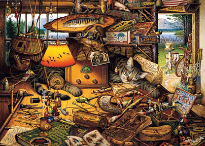 Schmidt Spiele 59994 Jigsaw Puzzle Charles Wysocki, Max in The Adirondacks Mountains, 1000 Pieces