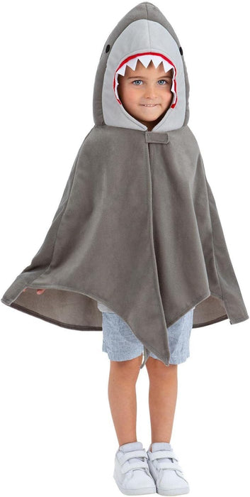 Smiffys 99741 Deluxe Shark Cape, Kids, Unisex Children, Grey, S to M-Age 4-7 Years