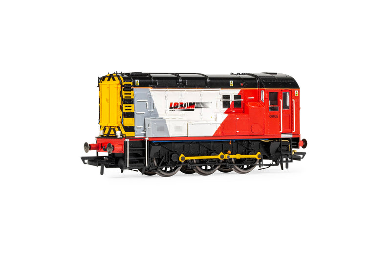 hornby hobbies R30142 Loram Class 08 0-6-0 08632-Era 11 OO Gauge, Black/Red/White