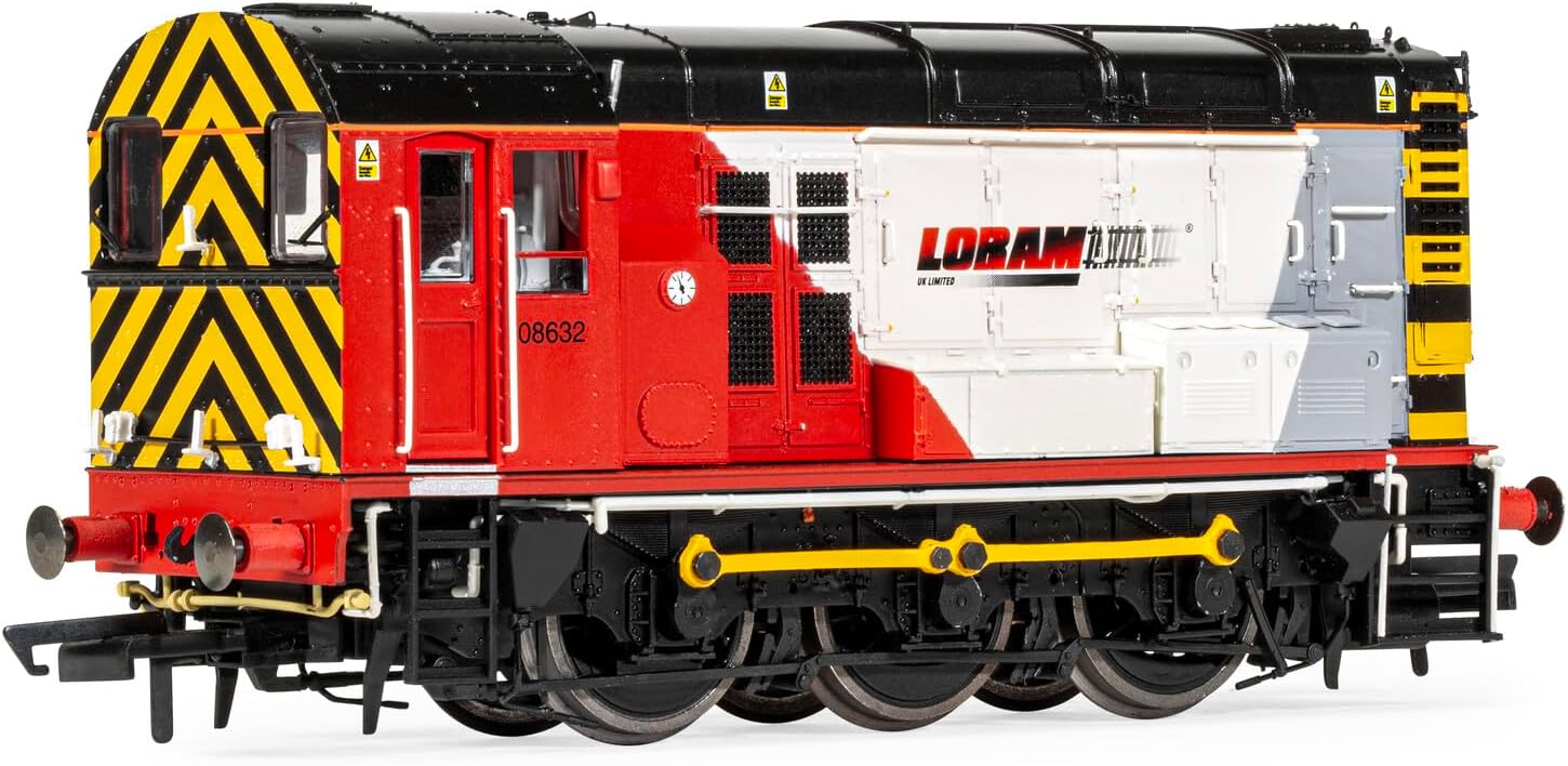 hornby hobbies R30142 Loram Class 08 0-6-0 08632-Era 11 OO Gauge, Black/Red/White