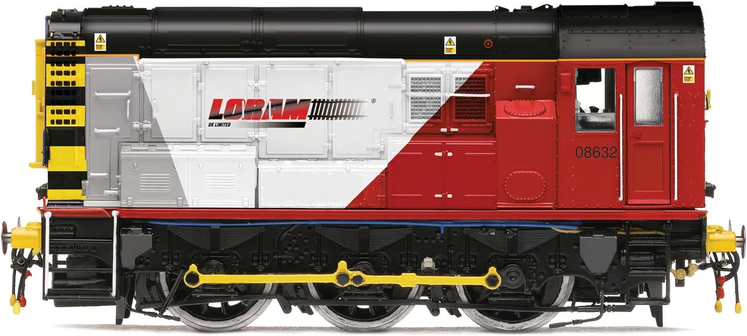 hornby hobbies R30142 Loram Class 08 0-6-0 08632-Era 11 OO Gauge, Black/Red/White