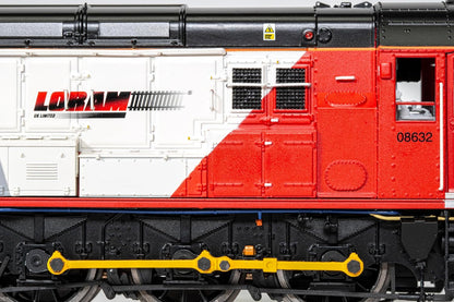 hornby hobbies R30142 Loram Class 08 0-6-0 08632-Era 11 OO Gauge, Black/Red/White