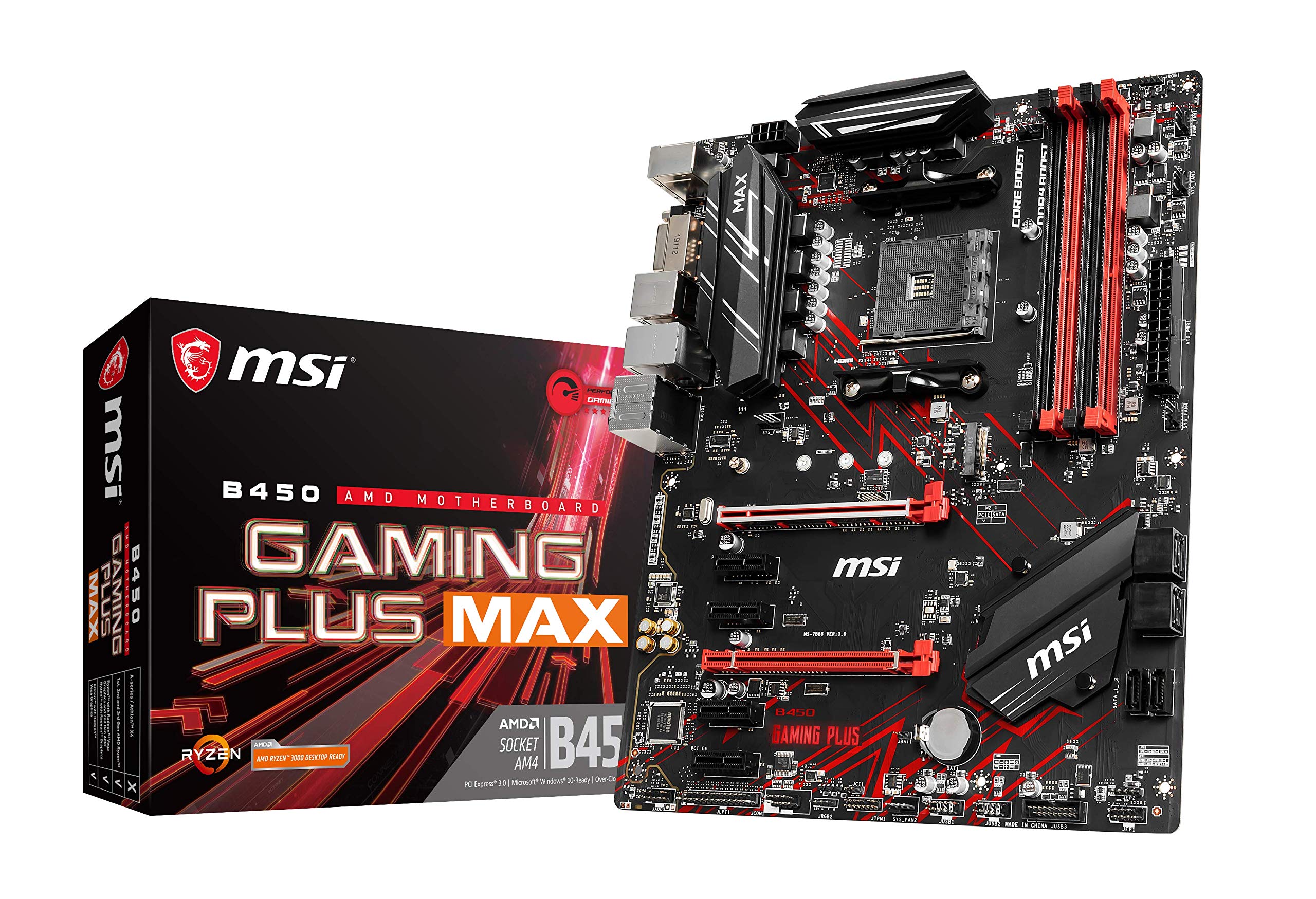 MSI B450 GAMING PLUS MAX (ATX, AMD AM4 DDR4 m.2 USB 3.2 Gen 2 HDMI ATX Gaming Motherboard) ATX B450 GAMING PLUS MAX