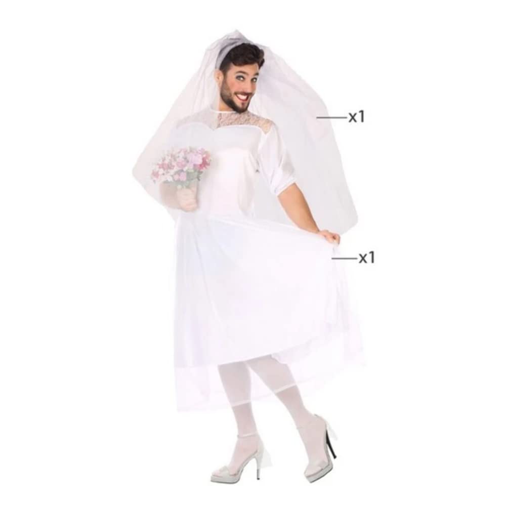 ATOSA Men's 64799 Costume Bride Man XL White-Carnival Adult Sized