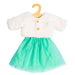 Heless 2370 - Poppenkleding in Design Yuki, 2-Delige Set in Wit en Turquoise, met Jasje en Glitter Tule Rok voor poppen en knuffels van de maat 35-45 cm