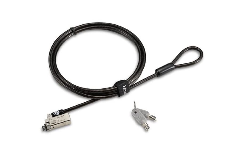 Kensington Slim NanoSaver 2.0 Keyed Laptop Lock, Lockable Device Security Tether for Portable Computers, Lie Flat Thin Profile, Universal Fit, 1.8m Strong Carbon Steel Cable (K65021WW