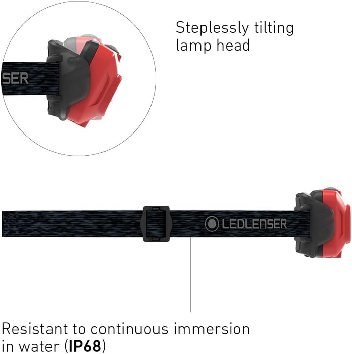 Ledlenser HF4R Core Rechargeable 500 Lumen LED Head Torch - Lightweight, Super Bright, Ideal for Running, Hiking, Camping, Fishing, Includes Red Light and USB C Charger, Essential Outdoor Equipment Re