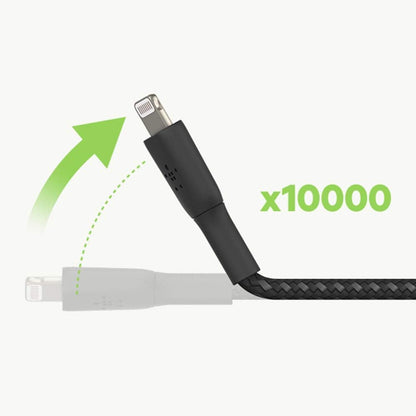 Belkin Braided USB-C to Lightning Cable (iPhone Fast Charging Cable for iPhone 14, 13, 12 or earlier) Boost Charge MFi-Certified iPhone USB-C Cable (2m, White