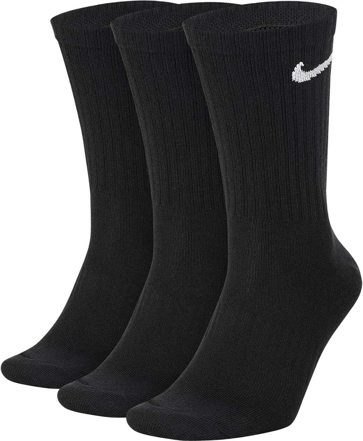 NIKE Men's Unisex U Nk Everyday Ltwt Crew 3pr Socks 11–14.5 UK (Manufacturer Size: XL) Black (Black/White