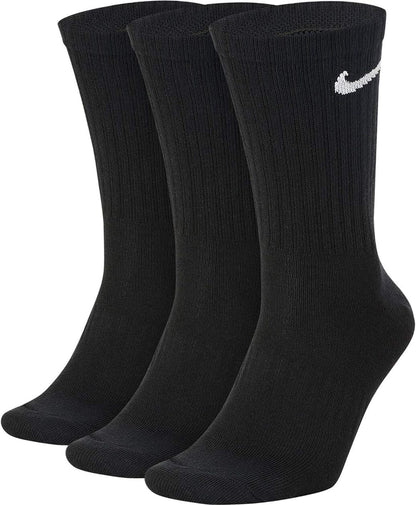 NIKE Men's Unisex U Nk Everyday Ltwt Crew 3pr Socks 11–14.5 UK (Manufacturer Size: XL) Black (Black/White