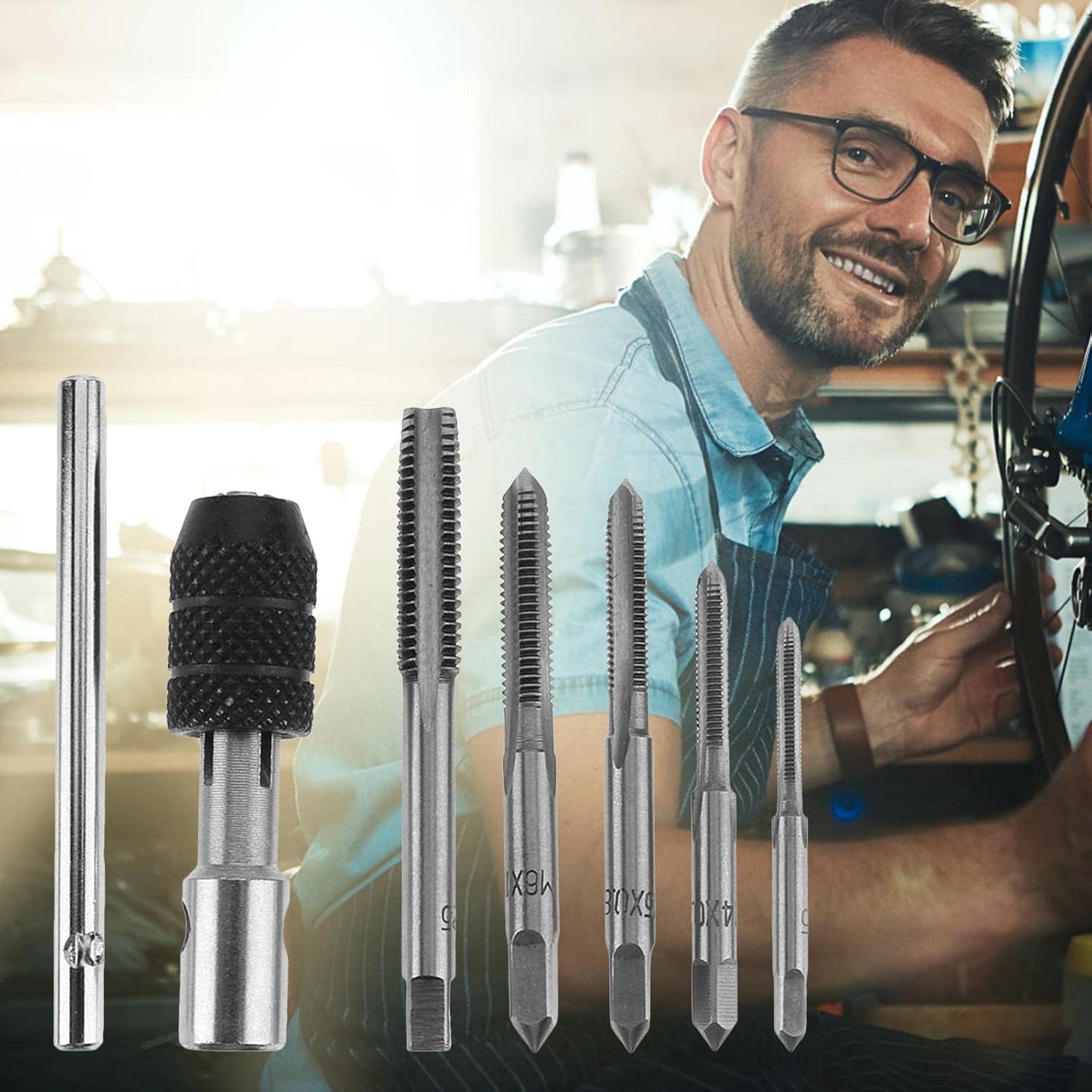 Windeisen Bohrer Set – T-Typ Hand Tapping Tools Maschine Bohren Bits Kit, Gewinde Twist Schrauben M3/M4/M5/M6/M8 DIY Set