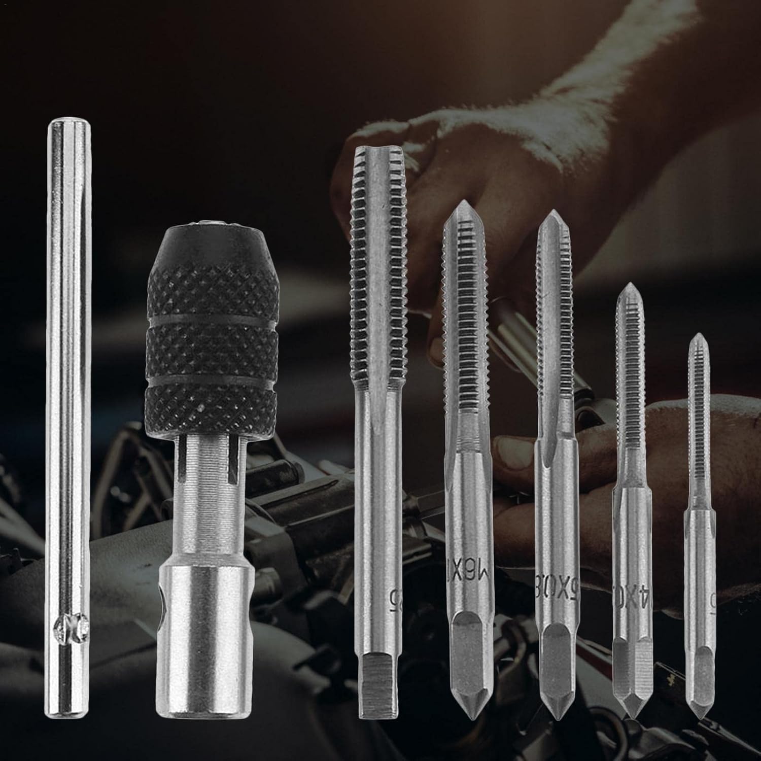 Windeisen Bohrer Set – T-Typ Hand Tapping Tools Maschine Bohren Bits Kit, Gewinde Twist Schrauben M3/M4/M5/M6/M8 DIY Set