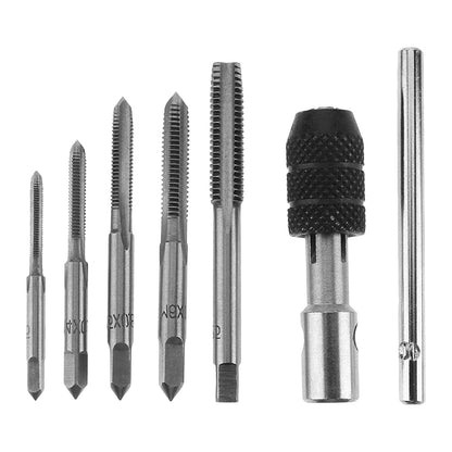 Windeisen Bohrer Set – T-Typ Hand Tapping Tools Maschine Bohren Bits Kit, Gewinde Twist Schrauben M3/M4/M5/M6/M8 DIY Set
