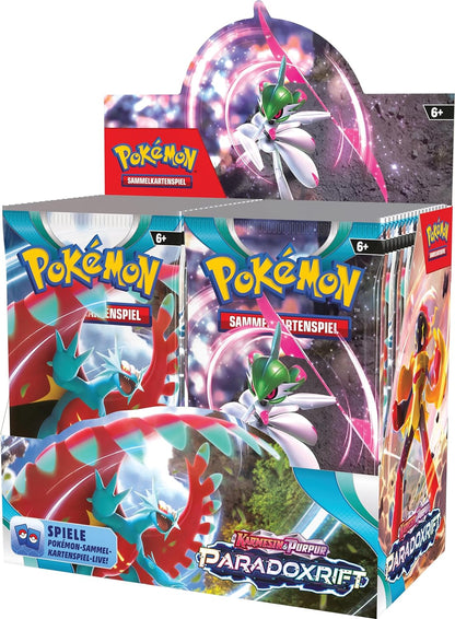 Pokémon-Sammelkartenspiel: Boosterpack-Display-Box Karmesin & Purpur – Paradoxrift (36 Boosterpacks) Single