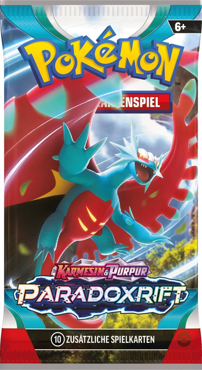 Pokémon-Sammelkartenspiel: Boosterpack-Display-Box Karmesin & Purpur – Paradoxrift (36 Boosterpacks) Single
