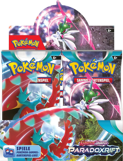 Pokémon-Sammelkartenspiel: Boosterpack-Display-Box Karmesin & Purpur – Paradoxrift (36 Boosterpacks) Single