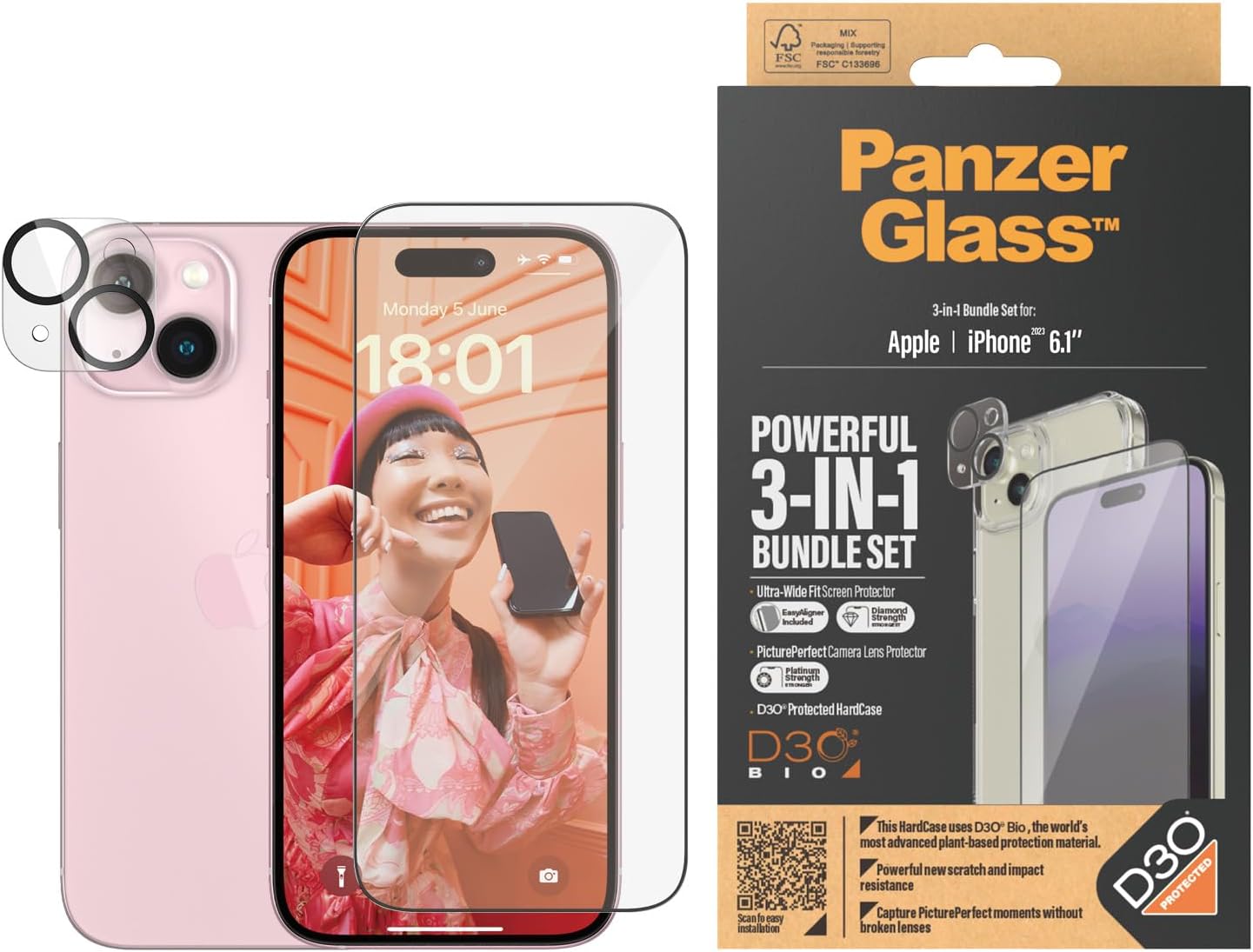 PanzerGlass B1172 2809 écran et protection arrière de téléphones portables Protection d'écran transparent Apple 1