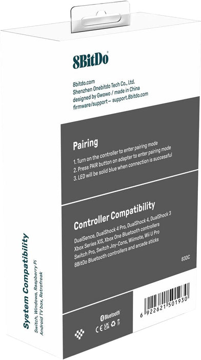 8Bitdo Wireless USB Adapter 2 for Switch, Switch OLED, Windows PC, Mac and Raspberry Pi, for PS5, PS4, Switch Pro Controller and More (Nintendo Switch//