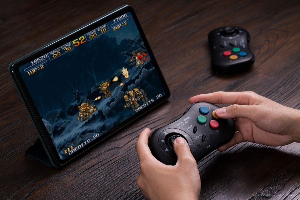 8Bitdo NEOGEO Wireless Controller for Windows, Android, and NEOGEO mini with Classic Click-Style Joystick - Officially Licensed by SNK (Black Edition)