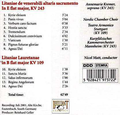Mozart Litaniae K109-243