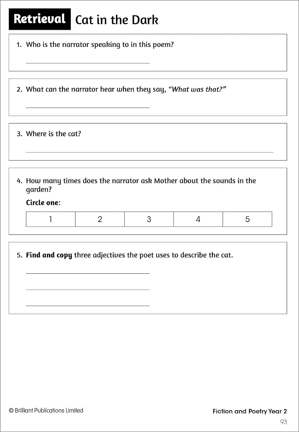 Developing Reading Comprehension Skills Year 2: Fiction and Poetry