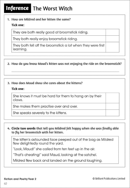 Developing Reading Comprehension Skills Year 2: Fiction and Poetry