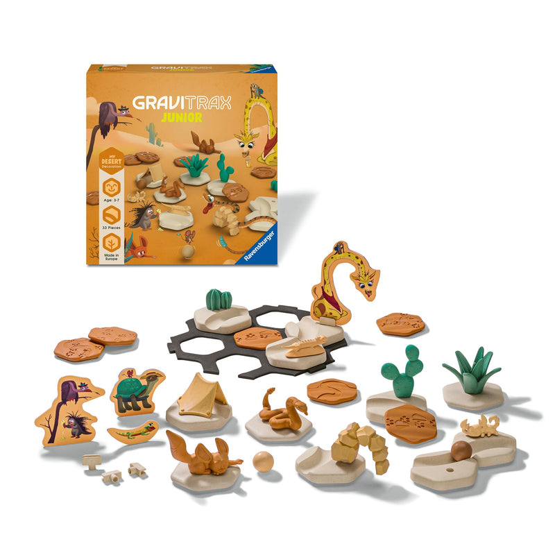 Ravensburger 27076 Gravitrax Junior Extension Desert-Expandable Children, Marble Run Made of Environmentally Friendly Materials with Theme Worlds, Educational Construction Toys from 3 Years, Orange