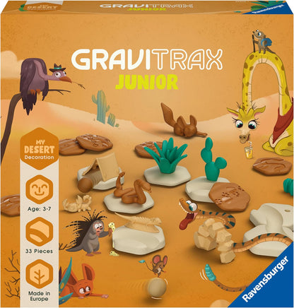 Ravensburger 27076 Gravitrax Junior Extension Desert-Expandable Children, Marble Run Made of Environmentally Friendly Materials with Theme Worlds, Educational Construction Toys from 3 Years, Orange