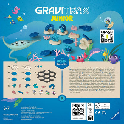 Ravensburger 27400 Gravitrax Junior Extension Ocean-Expandable Children, Marble Run Made of Environmentally Friendly Materials with Theme Worlds, Educational Construction Toys from 3 Years, White