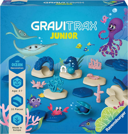 Ravensburger 27400 Gravitrax Junior Extension Ocean-Expandable Children, Marble Run Made of Environmentally Friendly Materials with Theme Worlds, Educational Construction Toys from 3 Years, White