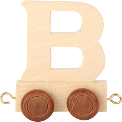 treinkarretje letter B hout beige 5 x 3,5 x 6 cm