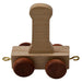 treinkarretje letter I hout beige 5 x 3,5 x 6 cm