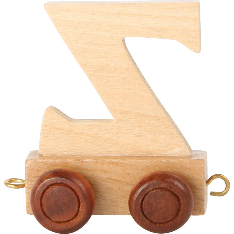 treinkarretje letter Z hout beige 5 x 3,5 x 6 cm