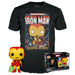 Funko POP! & Tee: Marvel - Holiday Iron Man - Glow In the Dark - Large - (L) - T-Shirt - Clothes With Collectable Vinyl Figure - Gift Idea - Toys and Short Sleeve Top for Adults Unisex Men and Women