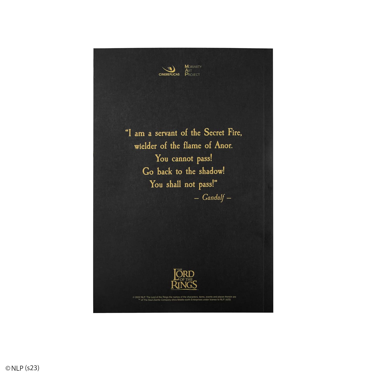 Cinerepliche The Lord of The Rings – You Will Not Pass Notebook 120p 14.5 x 21 cm – Officially Licensed