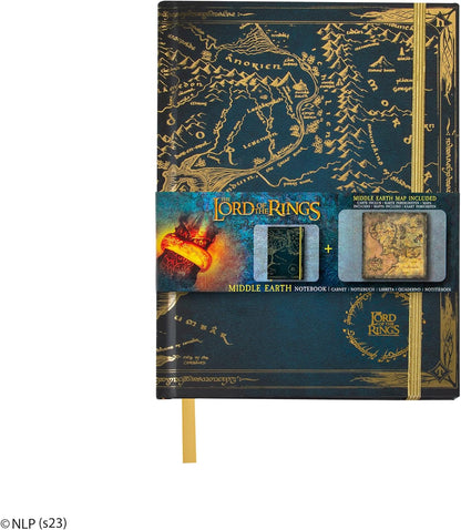 Cinereplicas Der Herr der Ringe - Mittelerde Hardcover Notizbuch mit faltbarer Karte 160p 14.5 * 21cm - Official License