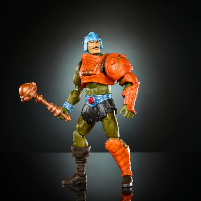 Masters of the Universe MOTU New Eternia Man-At-Arms Figura de acción con accesorios, juguete +6 años (Mattel HYC48