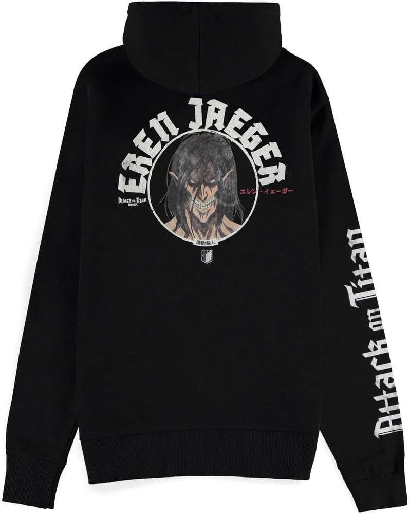 DIFUZED Eren Yeager Attack On Titan Hoodie sweatshirt, multicoloured, One Size