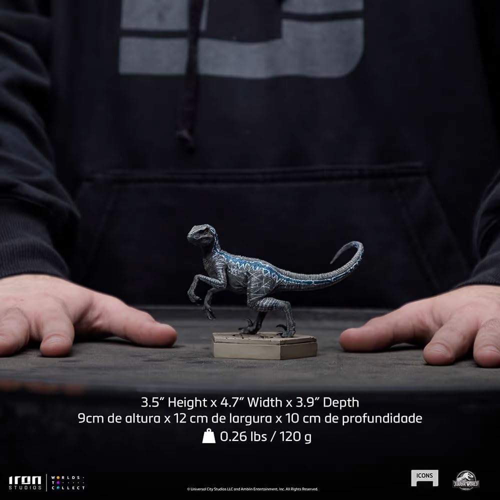Iron Studios Jurassic World Icons Velociraptor Blue 9 cm