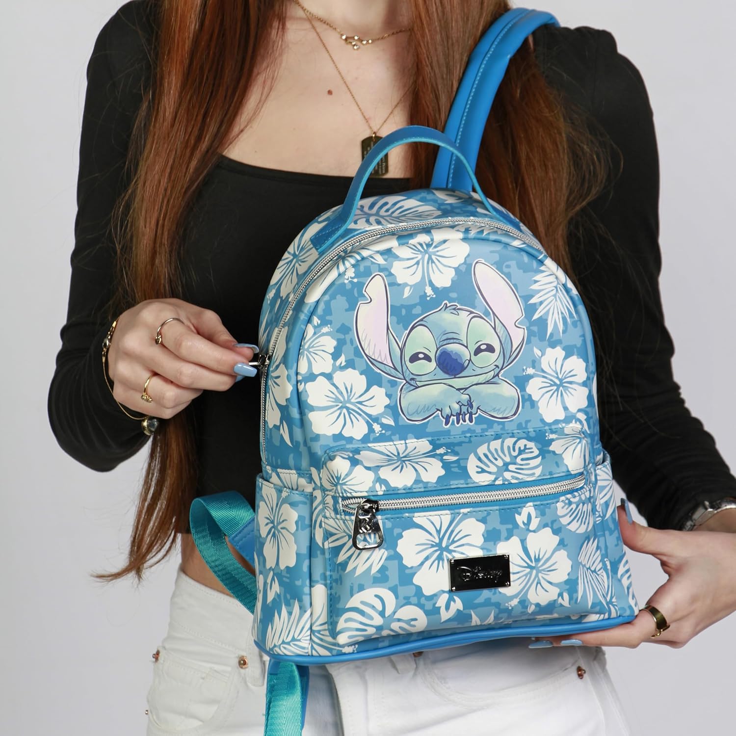 Lilo and Stitch Aloha-Small Fashion Backpack, Blue, 17 x 23 x 29 cm, Capacity L
