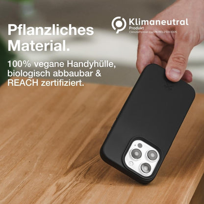 Woodcessories - Bio Case, Handyhülle kompatibel mit iPhone 15 Pro Max Hülle schwarz- Nachhaltig aus Pflanzen iPhone 15 Pro Max Schwarz