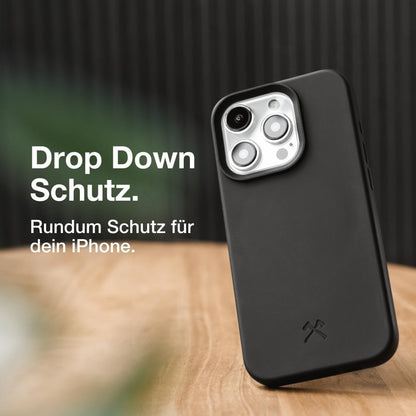 Woodcessories - Bio Case, Handyhülle kompatibel mit iPhone 15 Pro Max Hülle schwarz- Nachhaltig aus Pflanzen iPhone 15 Pro Max Schwarz