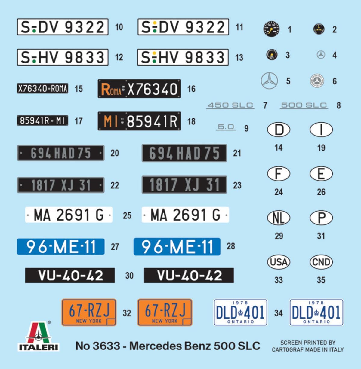ITALERI Mercedes Benz 500 SLC Model Kit, Plastic Model to Assemble 1:24 Scale