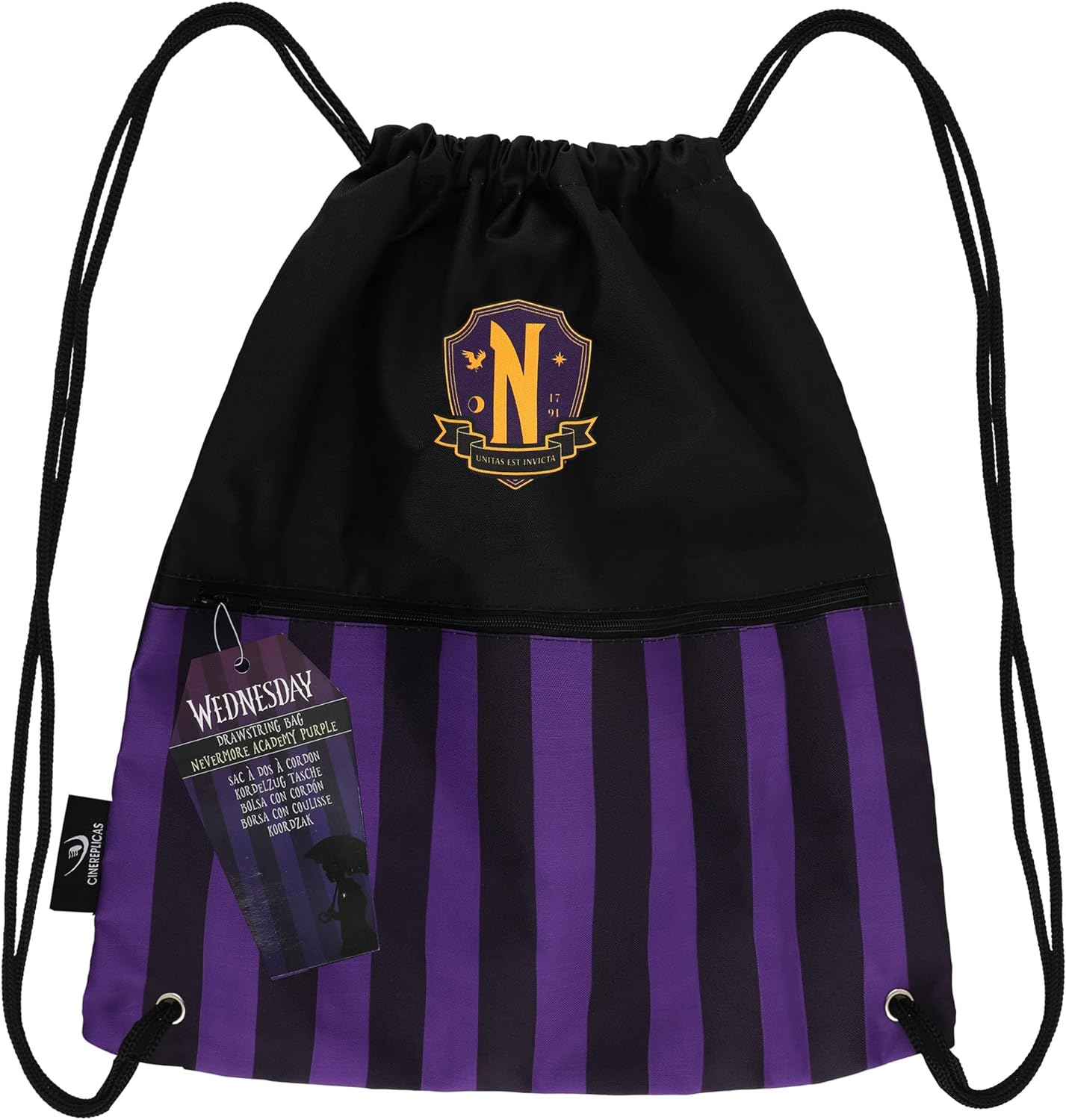 Wednesday Stoffbeutel Nevermore Academy Purple