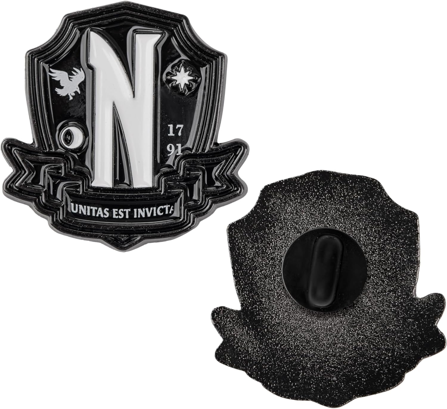 Cinrepelicas Wednesday Nevermore Academy Pin 2.6 x 2.6 x 0.2 cm Official Licence, Acier inoxydable